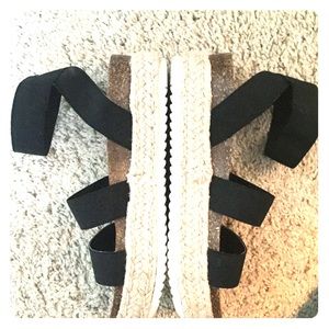 Black Espadrilles Platform Sandals